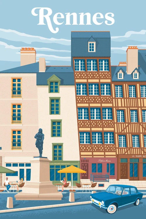 Rennes France Travel Poster