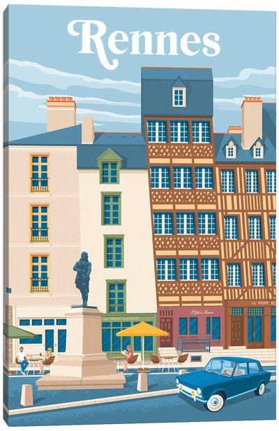 Rennes France Travel Poster Canvas Art Print - Olahoop Travel Posters