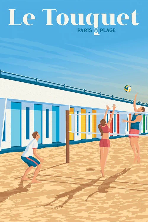 Le Touquet Paris Plage Travel Poster by Olahoop Travel Posters wall art
