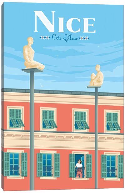 Nice Frenh Riviera Travel Poster Canvas Art Print