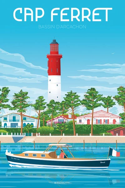 Olahoop Travel Posters: Cap Ferret Bassin D'arcachon France Travel Poster by Olahoop Travel Posters