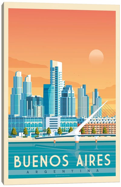 Buenos Argentina  Travel Poster Canvas Art Print - Buenos Aires