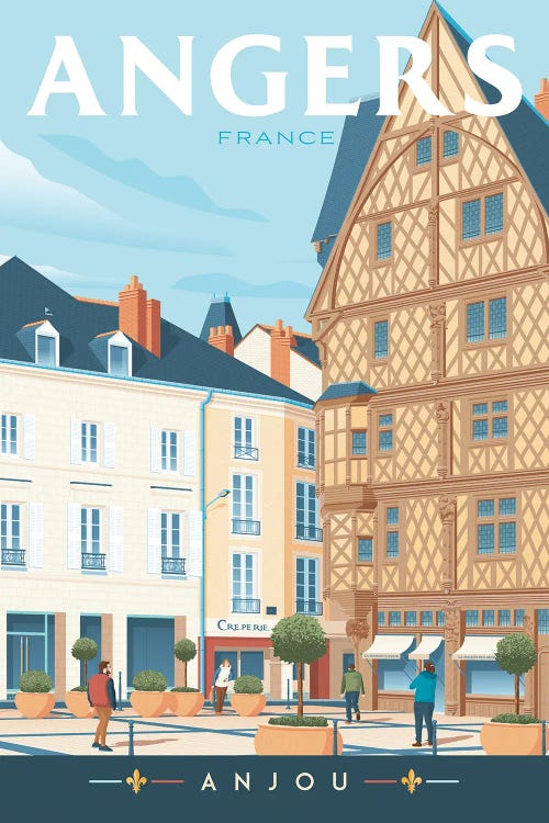 Angers Maison d'Adam France Travel Illustration