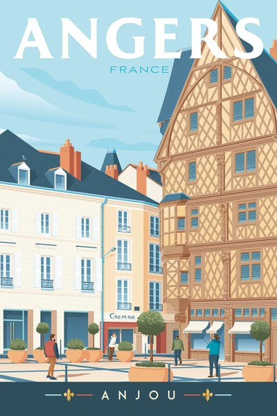 Angers Maison d'Adam France Travel Illustration