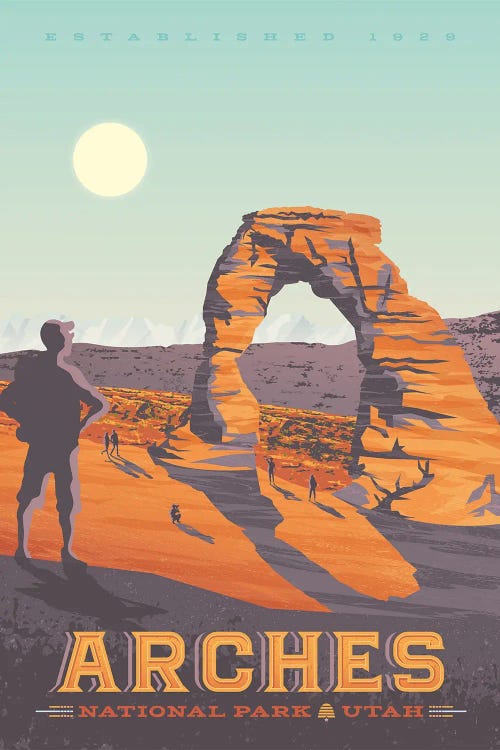 Arches National Park United States Travel Illustration