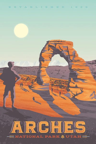 Arches National Park: Arches National Park United States Travel Illustration by Olahoop Travel Posters