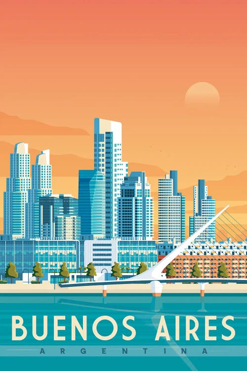 Buenos Aires Argentina Travel Illustration