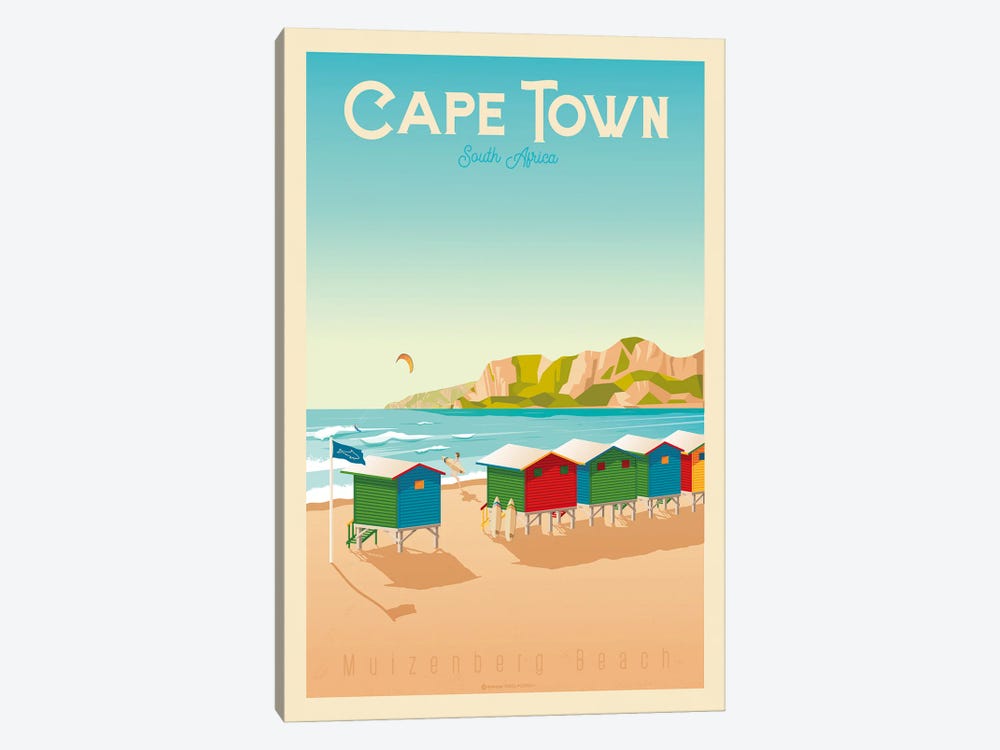 Cape Town South Africa Travel Poster by Olahoop Travel Posters 1-piece Canvas Print