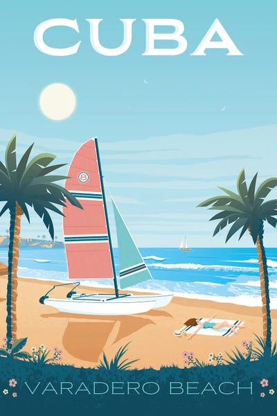 Olahoop Travel Posters: Havana Cuba Travel Illustration by Olahoop Travel Posters