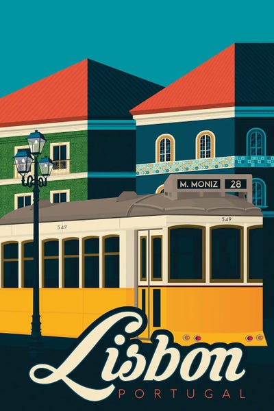 Pop World Tour: Lisbon Portugal Travel Illustration by Olahoop Travel Posters