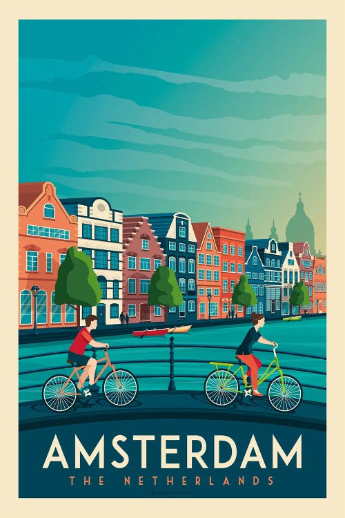 Amsterdam Travel Poster