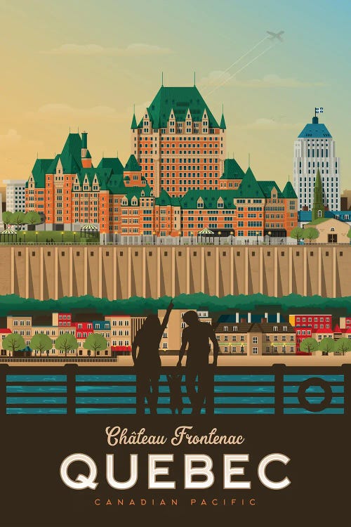 Quebec Chateau Frontenac Canada Travel Illustration