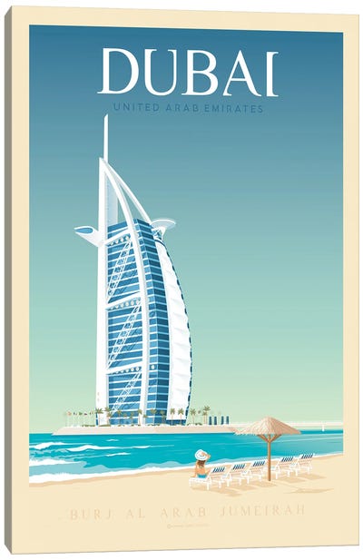 Dubai Travel Poster Canvas Art Print - Olahoop Travel Posters