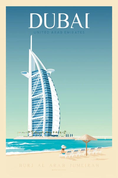 Olahoop Travel Posters: Dubai Travel Poster by Olahoop Travel Posters