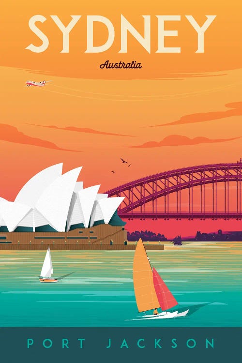 Sydney Opera House Australia Travel Illustration