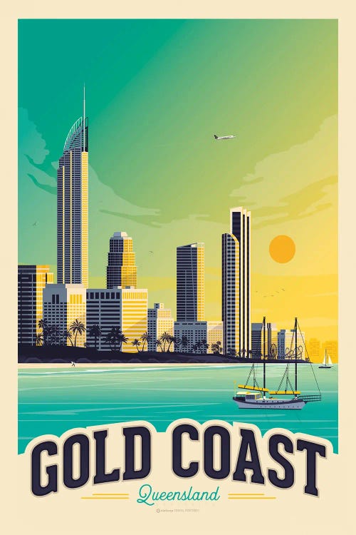 Gold Coast Australia Travel Poster