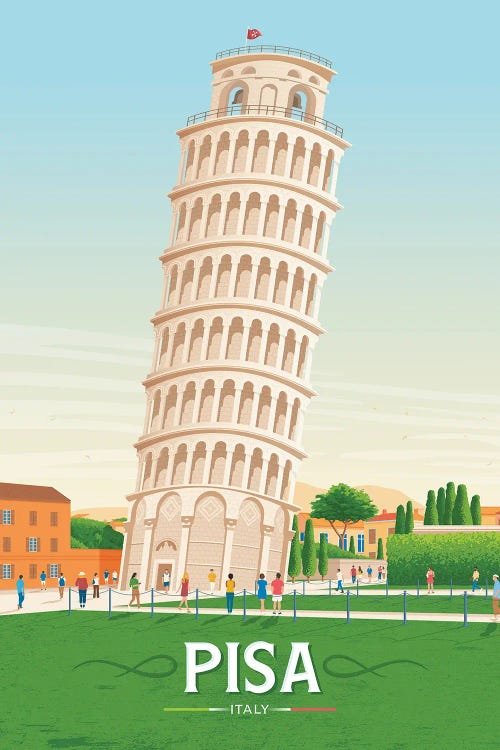 Pisa Italy Travel Art Print by Olahoop Travel Posters wall art