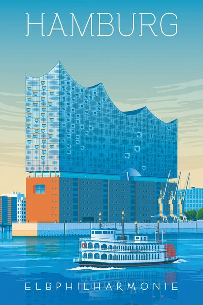 Perano: Hamburg Elbphilarmonie Germany Travel Art Print by Olahoop Travel Posters