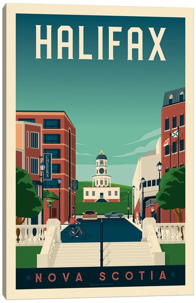 Halifax Canada Travel Poster Canvas Art Print
