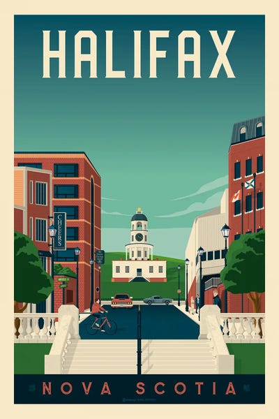 Nova Scotia: Halifax Canada Travel Poster by Olahoop Travel Posters