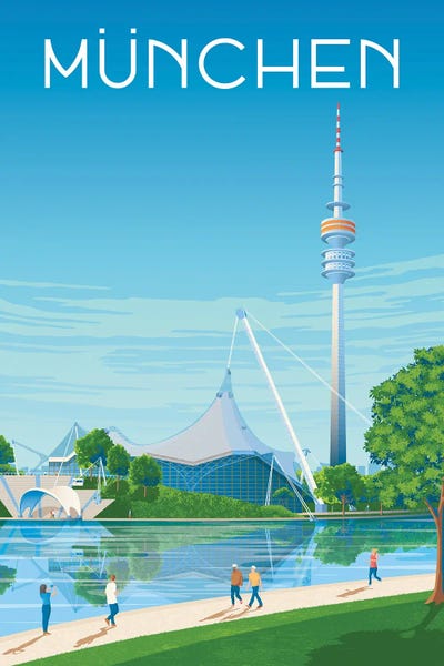 Perano: Munchen Germany Travel Print by Olahoop Travel Posters