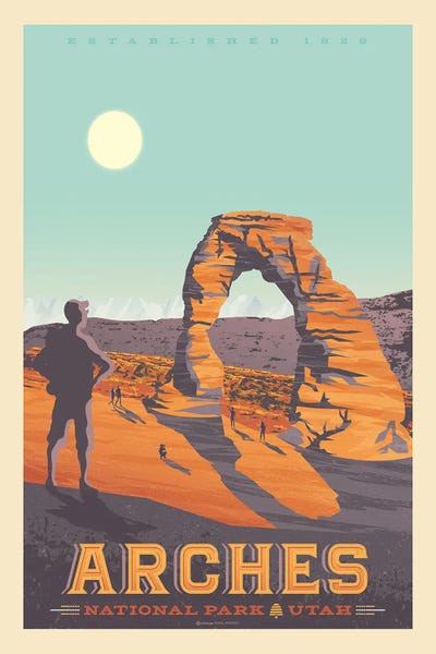 Utah: Arches National Park Travel Poster by Olahoop Travel Posters