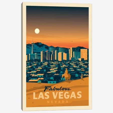 Las Vegas Nevada Travel Poster Canvas Print #OTP36} by Olahoop Travel Posters Canvas Art