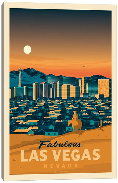 Las Vegas Nevada Travel Poster Canvas Art Print - Nevada Art