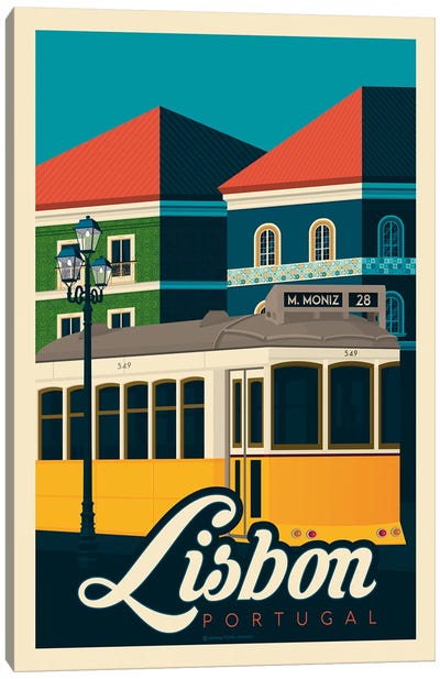 Lisbon Portugal Travel Poster Canvas Art Print - Portugal Art