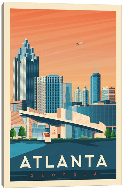 Atlanta Georgia Travel Poster Canvas Art Print - Olahoop Travel Posters