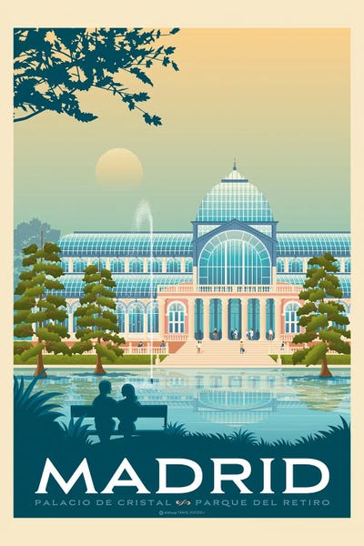 Olahoop Travel Posters: Madrid Spain Travel Poster by Olahoop Travel Posters