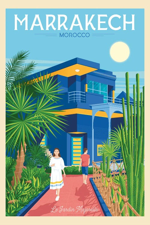 Marrakech Morocco Travel Poster by Olahoop Travel Posters wall art
