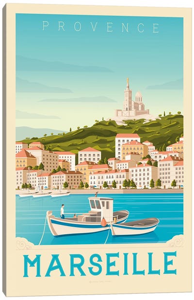 Marseille France Travel Poster Canvas Art Print