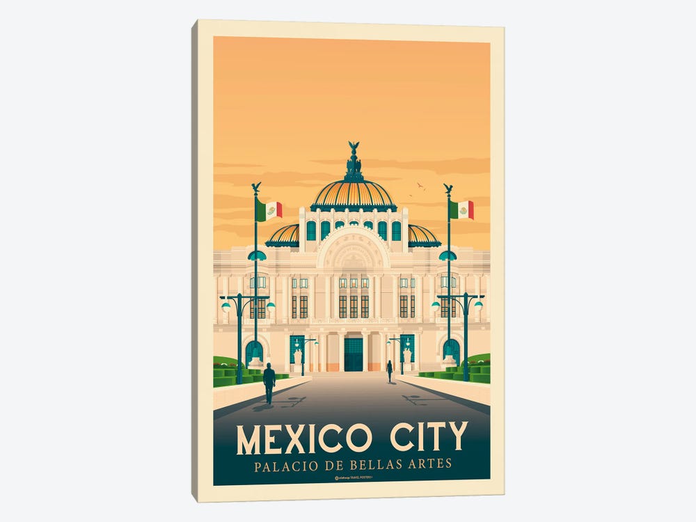 Mexico City Travel Poster by Olahoop Travel Posters 1-piece Art Print