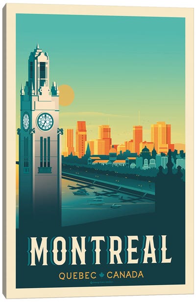 Montreal Canada Travel Poster Canvas Art Print - Quebec Art