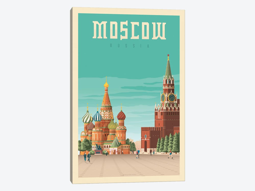 Moscow Russia Travel Poster by Olahoop Travel Posters 1-piece Art Print
