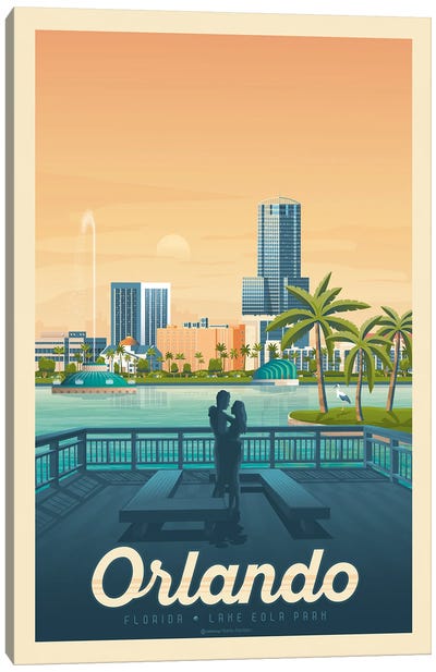 Orlando Florida Travel Poster Canvas Art Print - Travel Posters