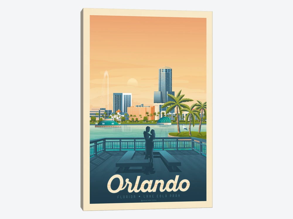 Orlando Florida Travel Poster by Olahoop Travel Posters 1-piece Art Print