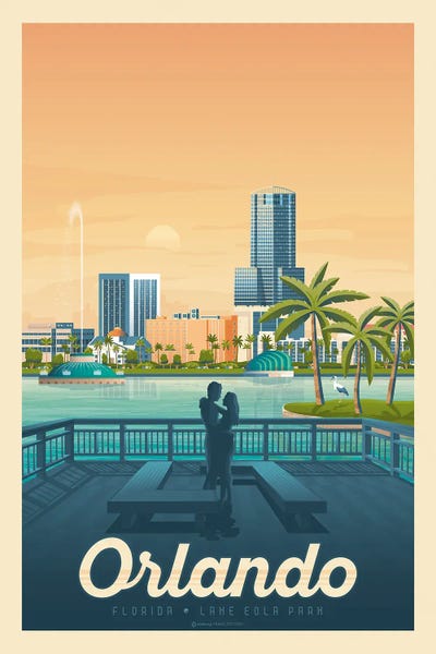 Olahoop Travel Posters: Orlando Florida Travel Poster by Olahoop Travel Posters