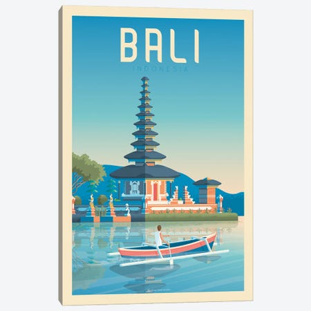 Bali Indonesia Travel Poster Canvas Print #OTP5} by Olahoop Travel Posters Art Print