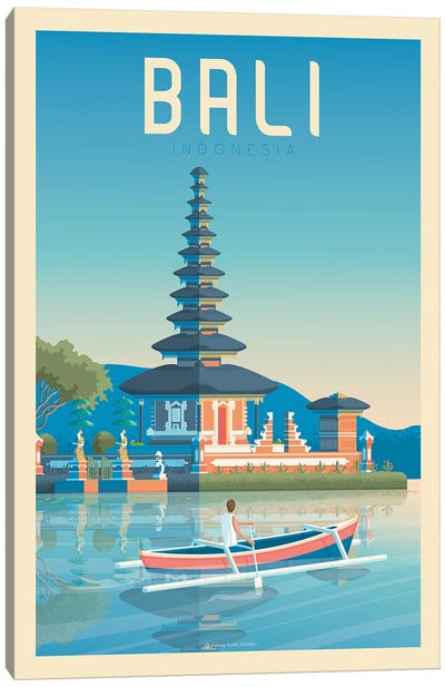 Bali Indonesia Travel Poster Canvas Art Print - Indonesia Art