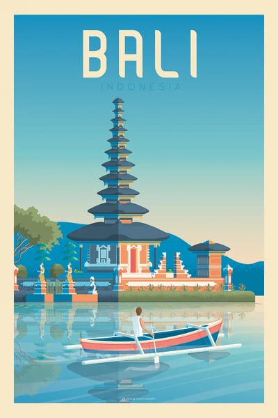 Southeast Asian Culture: Bali Indonesia Travel Poster by Olahoop Travel Posters