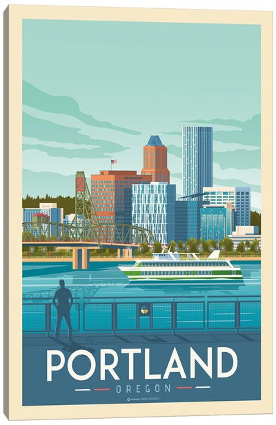 Portland Oregon Travel Poster Canvas Art Print - Portland Art