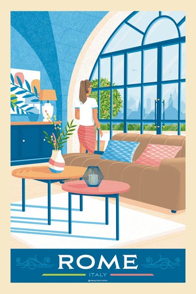 Interiors: Rome Travel Poster by Olahoop Travel Posters