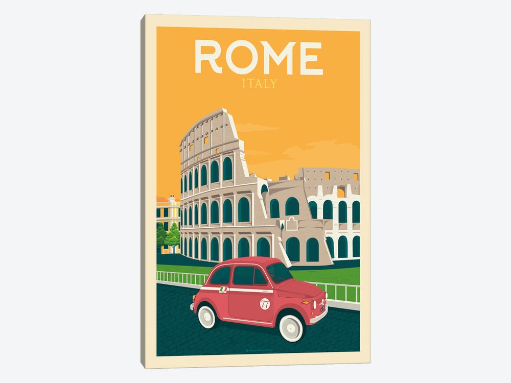 Rome Italy Travel Poster by Olahoop Travel Posters 1-piece Art Print