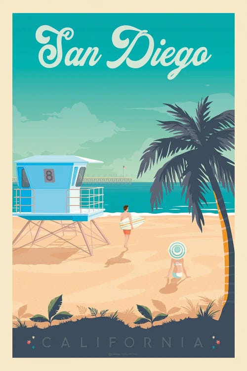 San Diego California Travel Poster