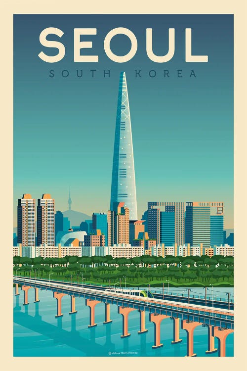 Seoul South Korea Travel Poster