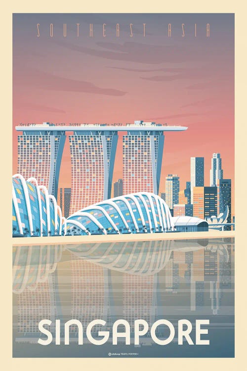 Singapore Marina Bay Sands Travel Poster