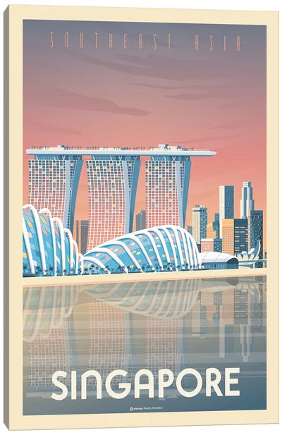 Singapore Marina Bay Sands Travel Poster Canvas Art Print - Singapore Art
