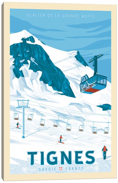 Tignes France Travel Poster Canvas Art Print - Olahoop Travel Posters